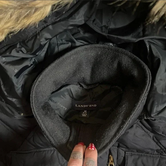 Lands End Black Puffer Vest - Picture 4 of 6